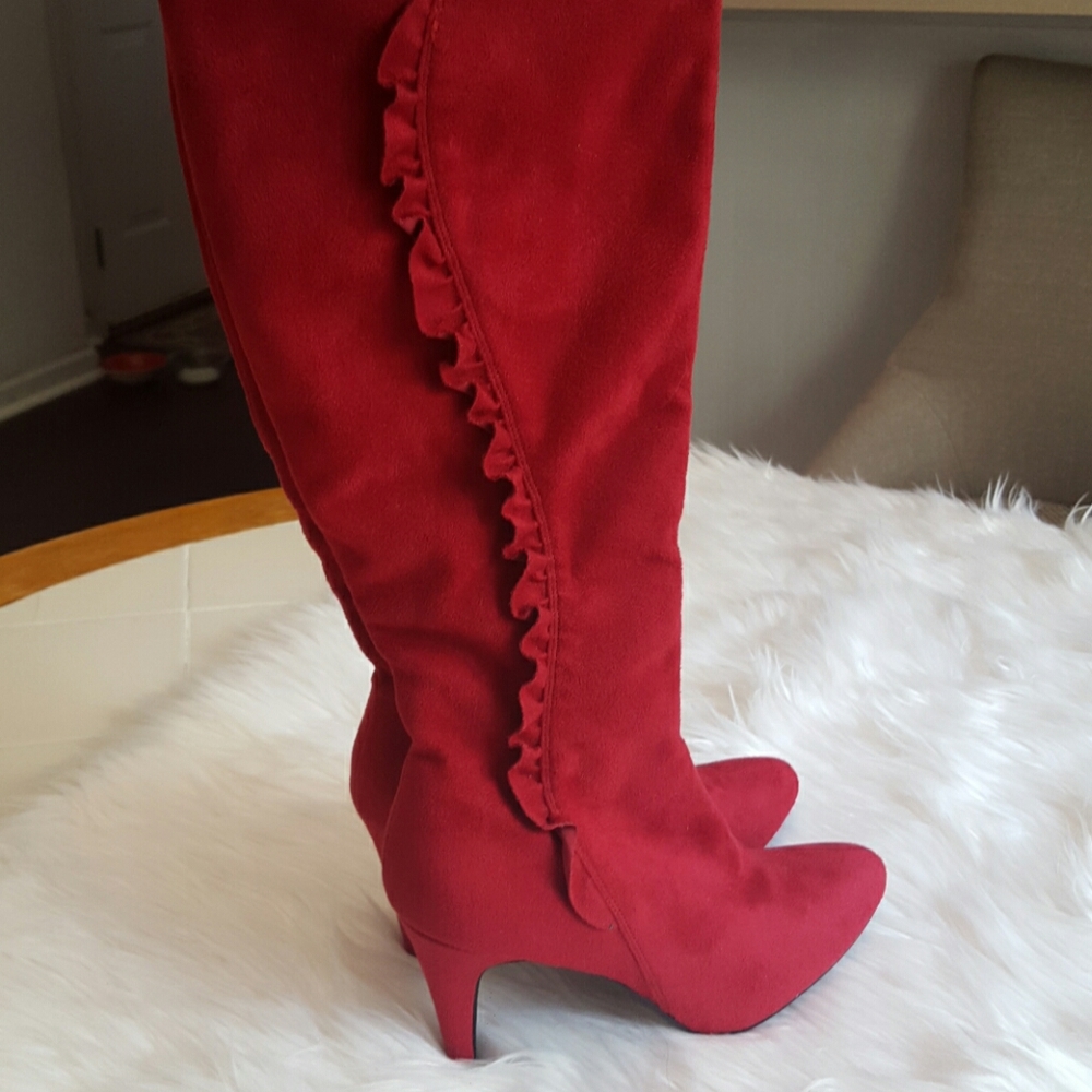 Red knee high boots by Covington -Size 7.5